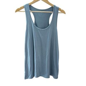 Free Fly Bamboo Motion Racerback Tank Womens L Ocean Mist Blue Athletic UPF